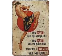 Vintage Aluminum Sign Metal Poster Plaque You Will Never See Me Quit Metal Sign Iron Painting Retro Wall Decor Nostalgic Wall Art for Home Kitchen Cafe Bar Sign Holiday 8"x12"