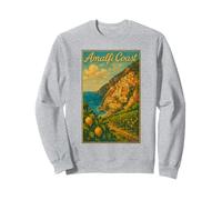 Vintage Amalfi Coast Italy Travel Poster Design Sweatshirt
