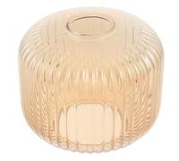 Vintage Amber Ribbed Glass Lamp Shade for E26 E27 Fittings | Glare Free Lighting, Striped Lantern Style, Easy to Clean Finish, for Coffee Shop Gatherings