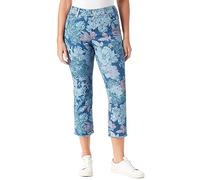 Vintage America Blues Women's Boho Slim Stretch Denim Capri Jeans, Faded Bloom Pastel Blush, 14