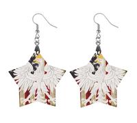 Vintage America-Polish Flag Novelty Women's Dangle Earrings Fashion Printed Wood Earring Drop Pendants Jewelry