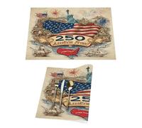 Vintage American 250th Anniversary Vinyl Placemats Set of 1 for Dining Tables,Kitchen Table Mats Heat Resistant Washable Wipeable PVC Place Mat