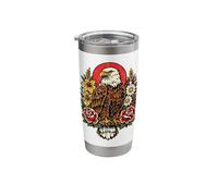 Vintage American Bald Eagle Tattoo Style Birdwatching Design Stainless Steel Insulated Tumbler