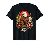 Vintage American Bald Eagle Tattoo Style Birdwatching Design T-Shirt