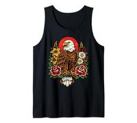 Vintage American Bald Eagle Tattoo Style Birdwatching Design Tank Top