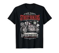 Vintage American Custom Motorcycle Speed Shop Biker Value Graphic T-Shirt, Men, Black, XL