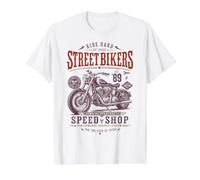 Vintage American Custom Motorcycle Speed Shop Biker Value Graphic T-Shirt, Men, White, XL