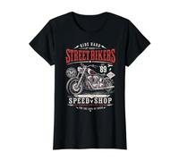 Vintage American Custom Motorcycle Speed Shop Biker Value Graphic T-Shirt, Women, Black, XS