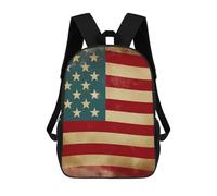 Vintage American Flag 4Th of July USA Backpack for Women Men, Durable 600D Polyester Bookbag with Large Capacity, Lightweight 17 Inch Laptop Backpack Minimalism Casual Daypack for Work, Travel