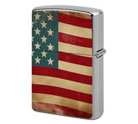 Vintage American Flag 4Th of July USA Metal Lighter Case Windproof Vintage Lighters Holder Reusable Cool Cigarette Lighter Cover for Men Personalized Pocket Flip Lighters Sleeve Double Sided Portable