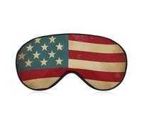 Vintage American Flag 4Th of July USA Sleep Mask for Women Men, Soft Eye Mask with Adjustable Strap for Sleeping, Light Blocking Travel Blindfold for Nap Comfortable Eye Cover for Home Office