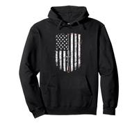 Vintage American Flag Hunting Fishing Patriotic Outdoor Tee Pullover Hoodie