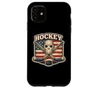 Vintage American Flag Ice Hockey Proud USA Player Coach Fan Case for iPhone 11