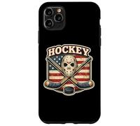 Vintage American Flag Ice Hockey Proud USA Player Coach Fan Case for iPhone 11 Pro Max
