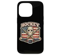 Vintage American Flag Ice Hockey Proud USA Player Coach Fan Case for iPhone 13 Pro