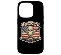 Vintage American Flag Ice Hockey Proud USA Player Coach Fan Case for iPhone 14 Pro