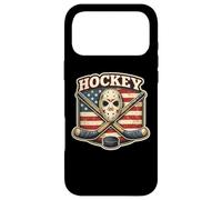 Vintage American Flag Ice Hockey Proud USA Player Coach Fan Case for iPhone 17 Pro Max