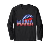 Vintage American Flag Lips 4th Of July Patriotic USA Mama Long Sleeve T-Shirt