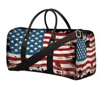 Vintage American Flag Pattern Travel Duffel Bag Sports Tote Gym Bag Waterproof Tear-Resistant Carry On Overnight Bag Foldable Weekender Bag for Gym Travel Getaway Beach Sports