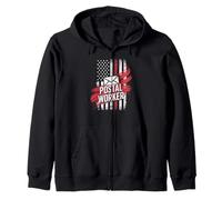 Vintage American Flag Postal Worker On the Neighborhood Run Zip Hoodie