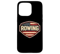 Vintage American Flag Rowing Crew Athlete Rower Patriot USA Case for iPhone 15 Pro Max