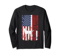 Vintage American Flag World's Best Labrador Retriever Dad Long Sleeve T-Shirt