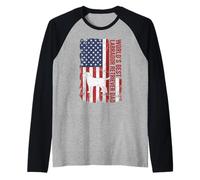 Vintage American Flag World's Best Labrador Retriever Dad Raglan Baseball Tee