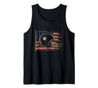 Vintage American Football Helmet Patriotic American Flag Tank Top