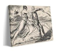 Vintage American Illustrator Art Charles Dana Gibson's The Last Ditch 1917 Poster with Dynamic Human Figures And Battlefield Motifs Canvas Art And Wall Art Picture Print Modern Family Bedroom Decors F