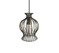 Vintage American Metal Material Pendant Light Wire Lantern Iron Hanging Light Retro 1-Light Household Chandelier Hollow Restaurant Decoration Ceiling Lamp Energy Saving Light Fixture Made in China