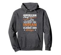 Vintage American Motorcycle Indian Biker Funny Motorcycle Pullover Hoodie