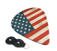 Vintage American Usa Flag 6 Pack Guitar Picks With Holder, Personalized Guitar Plectrums Non-Slip Portable Ukulele Bass Picks 0.46mm For Acoustic Guitar Lovers Gifts