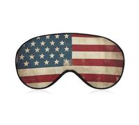 Vintage American USA Flag Blackout Sleep Eye Mask, Ventilated Fabric, Adjustable Wearing Style, Zero Pressure Sleeping Mask Soft Skin Friendly Eyeshade for Women Men