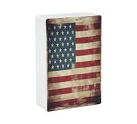 Vintage American USA Flag Cigarette Case Stylish Lightweight Pocket Holder Case for Smoke Waterproof Cigarette Dispenser Cigarettes Accessories for Outdoor Camping Hiking