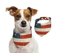 Vintage American USA Flag Dog Bandanas,Summer Bandanas for Dogs Washable Adjustable Dog Triangle Scarf Bibs Cute Pet Bibs for Medium Large Dogs Puppy and Cats Medium