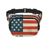 Vintage American Usa Flag Fanny Pack For Women Waterproof Adjustable Belt Bags Waist Pack Fashion Casual Crossbody Bags Bum Bag For Running Workout Hiking Traveling, Black, One Size