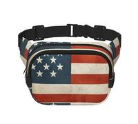 Vintage American Usa Flag Fanny Pack For Women Waterproof Adjustable Belt Bags Waist Pack Fashion Casual Crossbody Bags Bum Bag For Running Workout Hiking Traveling, Black, One Size