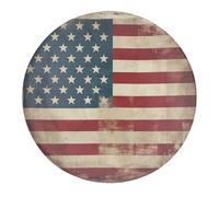 Vintage American USA Flag Fridge Magnets for Home, Magnetic Refrigerator Sticker for Whiteboard, Circle Waterproof Fridge Magnet for Refrigerator, Locker, Car Garage, Office Decor 4 PCS