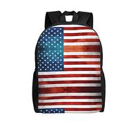 Vintage American USA Flag Large Travel Backpack with Laptop Compartment Durable 16 Inch Backpack Bookbag Water Resistant