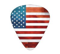 Vintage American Usa Flag Multi-Thickness Guitar Pick Set 12 Pieces Clear Tone Comfortable Feel Strong Wear Resistance And Toughness Comes With Transparent Box