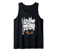 Vintage Amsterdam Canal Houses and Retro Bicycle Netherlands Tank Top