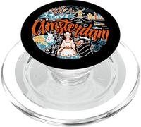 Vintage Amsterdam Netherlands Travel Icons Doodle Art Style PopSockets PopGrip for MagSafe