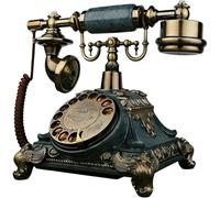 Vintage Analog Landline Desk Phone with Caller ID Records, Embossed Design, Mechanical and Electronic Ringtones for Home Office Decor