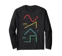 Vintage Analogue Synthesizer Techno Waveform - Synth Nerd Long Sleeve T-Shirt