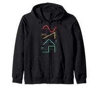 Vintage Analogue Synthesizer Techno Waveform - Synth Nerd Zip Hoodie