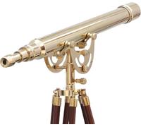 Vintage Anchor Master Floor Standing Telescope W/Stand Wooden Tripod Astro 64" Harbor Griffith Brass Telescope Shiny Look Brown Floor Standing Telescopes