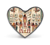Vintage Ancient Egyptian Pharaoh Statue Badge Heart Shape Cute Brooch Pins Button Badges for Backpack Jackets Hats Decor