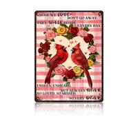 Vintage Angel Red Cardinal Tin Sign Those We Love Don't Go Away Retro Sign Wall Decor Wall Art Remembrance Decor Decorations for Home Outdoor Shop Indoor Garden Plaque 8x12 Inch
