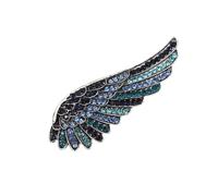 Vintage Angel Wing Brooch With Sparkling Crystals Elegant Feathered Lapel Pin Accessories For Party Office Accessories Alloy Statement Brooch