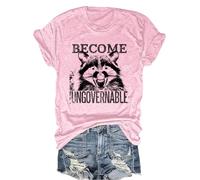 Vintage Angry Raccoon Become Ungovernable Tshirt Raccoon Become Ungovernable Shirt Pink